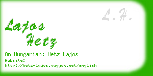 lajos hetz business card